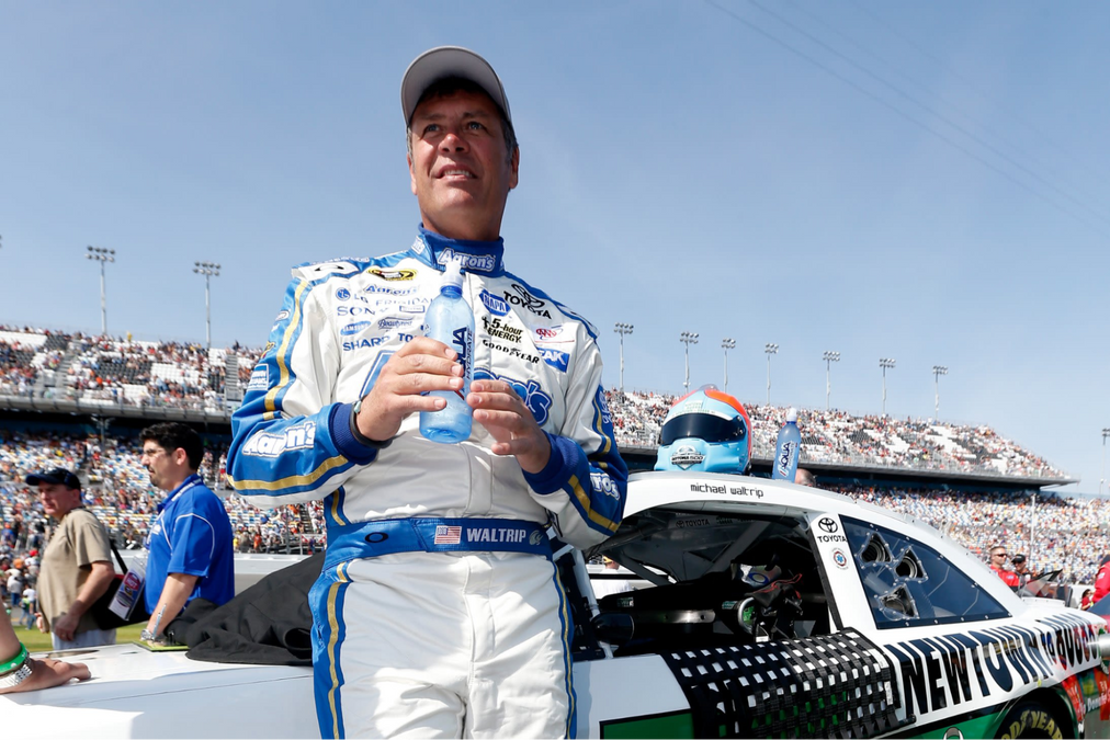 Michael Waltrip after winning a race